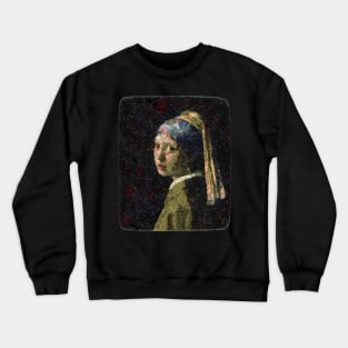 Girl With A Strawberry Earring Vegetable Decoupage Crewneck Sweatshirt